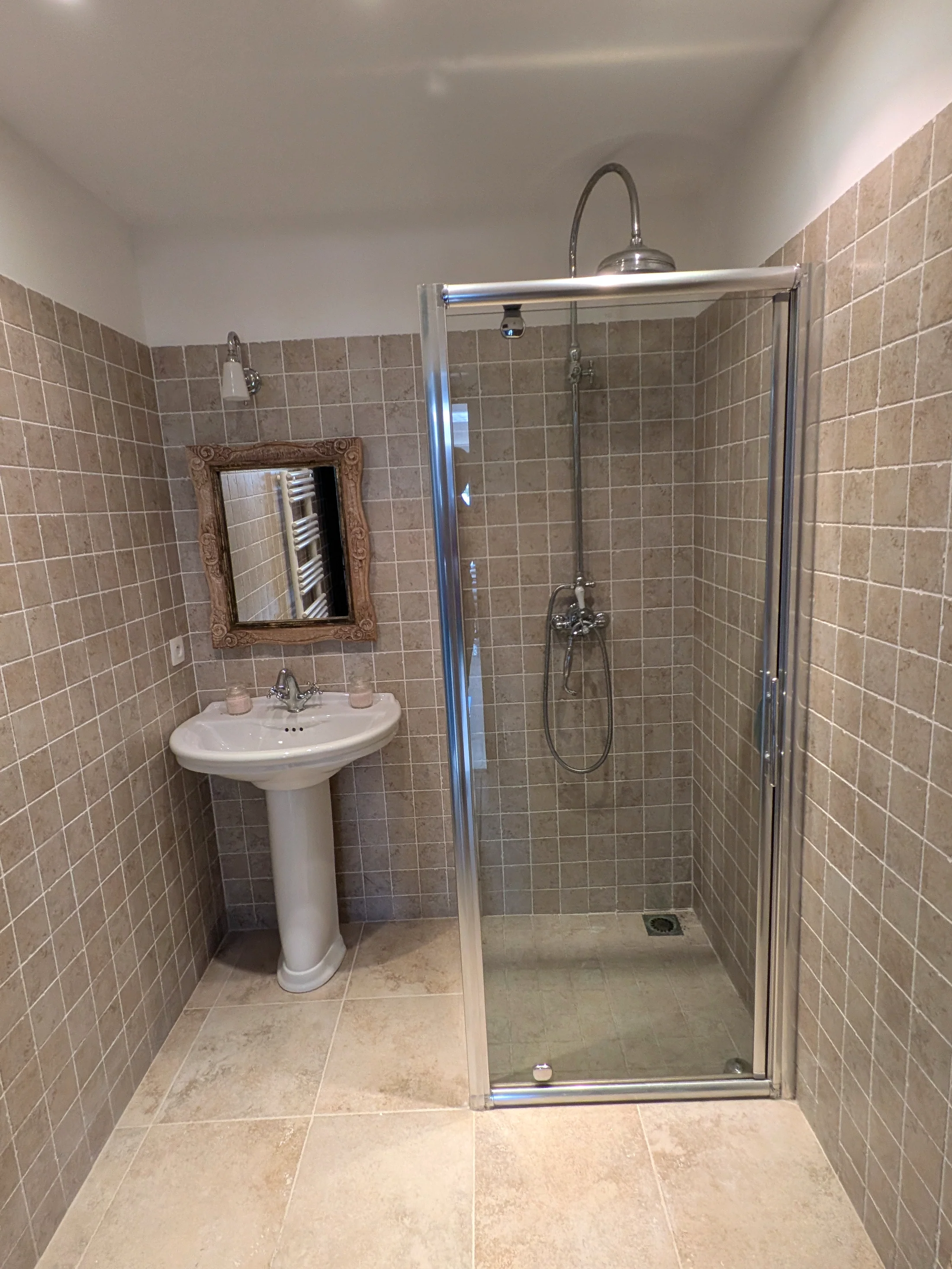 The master suite's shower room